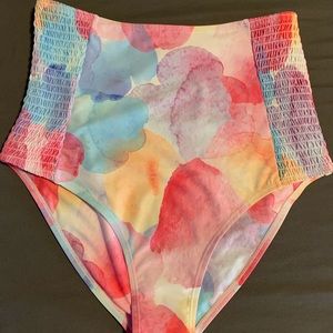 Rad Swim Betsy Smocked High waisted bottom Medium